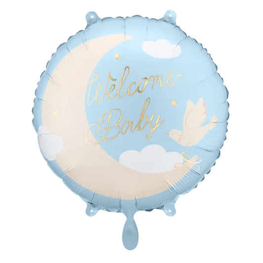 1 Ballon - Welcome Baby - Hellblau