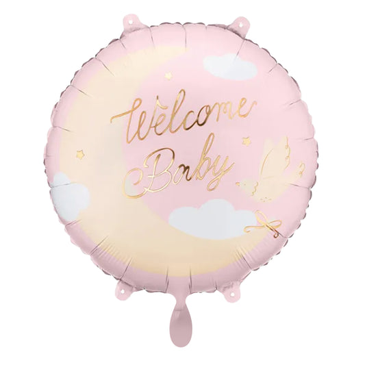 1 Ballon - Welcome Baby - Hellrosa