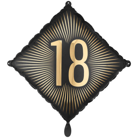 1 Ballon - Schwarz - Gold Birthday 18