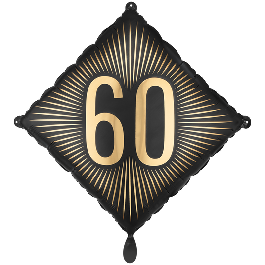1 Ballon - Schwarz - Gold Birthday 60