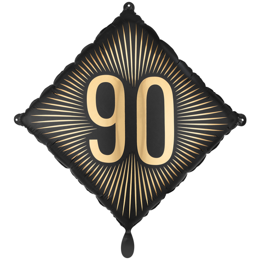 1 Ballon - Schwarz - Gold Birthday 90