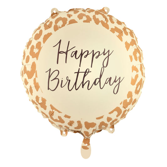 1 Ballon - Happy Birthday - Leopardenmuster