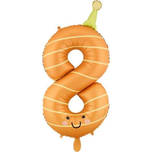 1 Ballon XXL - Zahl 8 - Orange