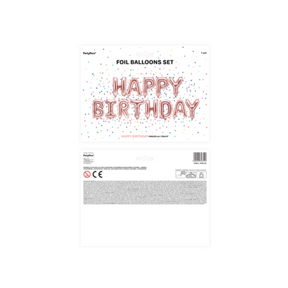 1 Ballon - Schriftzug - Happy Birthday - RoseGold