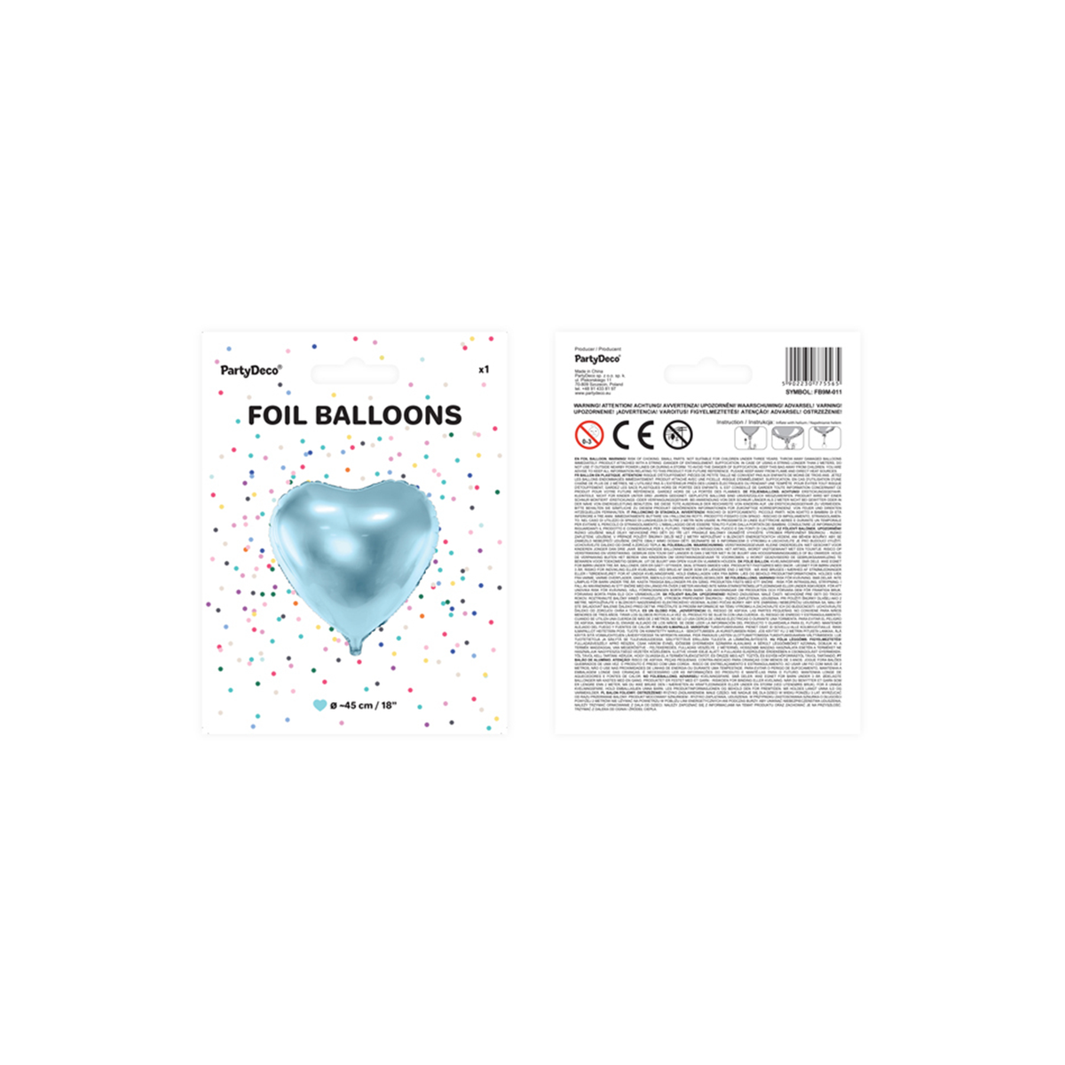 1 Ballon - Herz - Hellblau