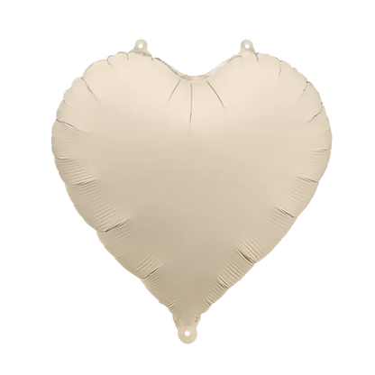 1 Ballon - Herz - Satin - Hellbeige