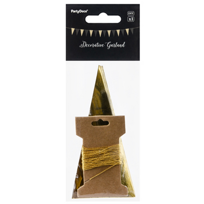 1 Wimpelgirlande - 2,15m - Gold & Schwarz
