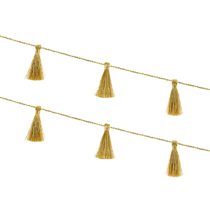 1 Tasselgirlande - 1,9m - Modern Gold