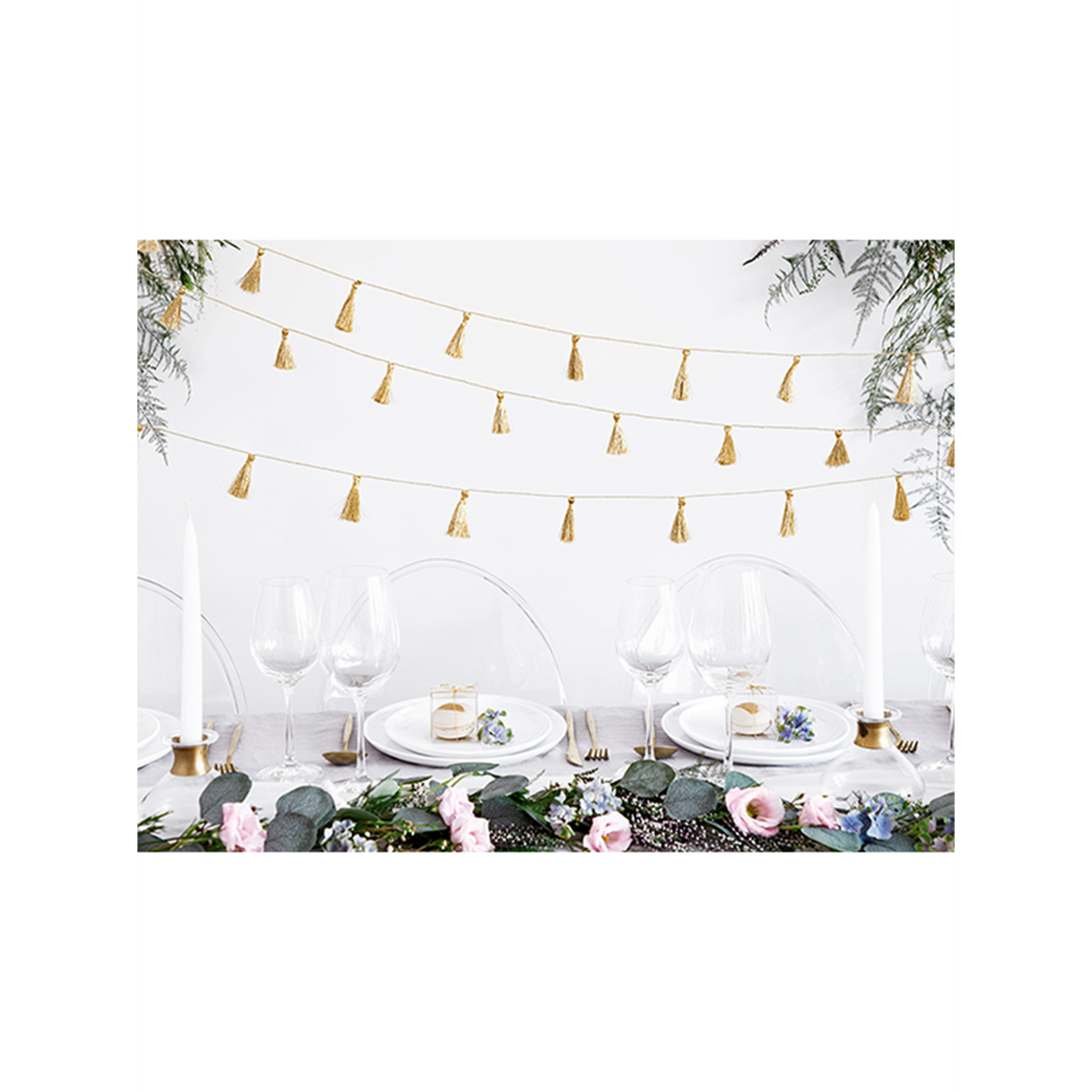 1 Tasselgirlande - 1,9m - Modern Gold