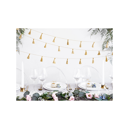 1 Tasselgirlande - 1,9m - Modern Gold
