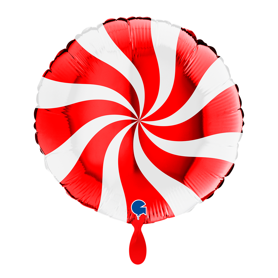 1 Balloon - Swirly - White-Red