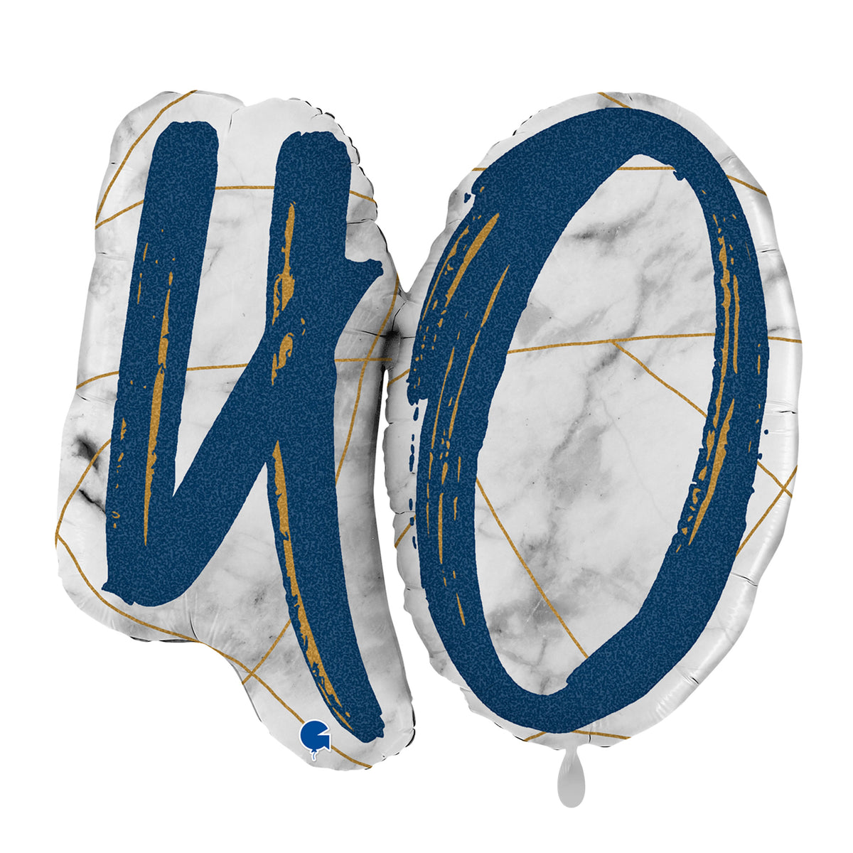1 Balloon XL - Marble Mate Numbers 40 Blue