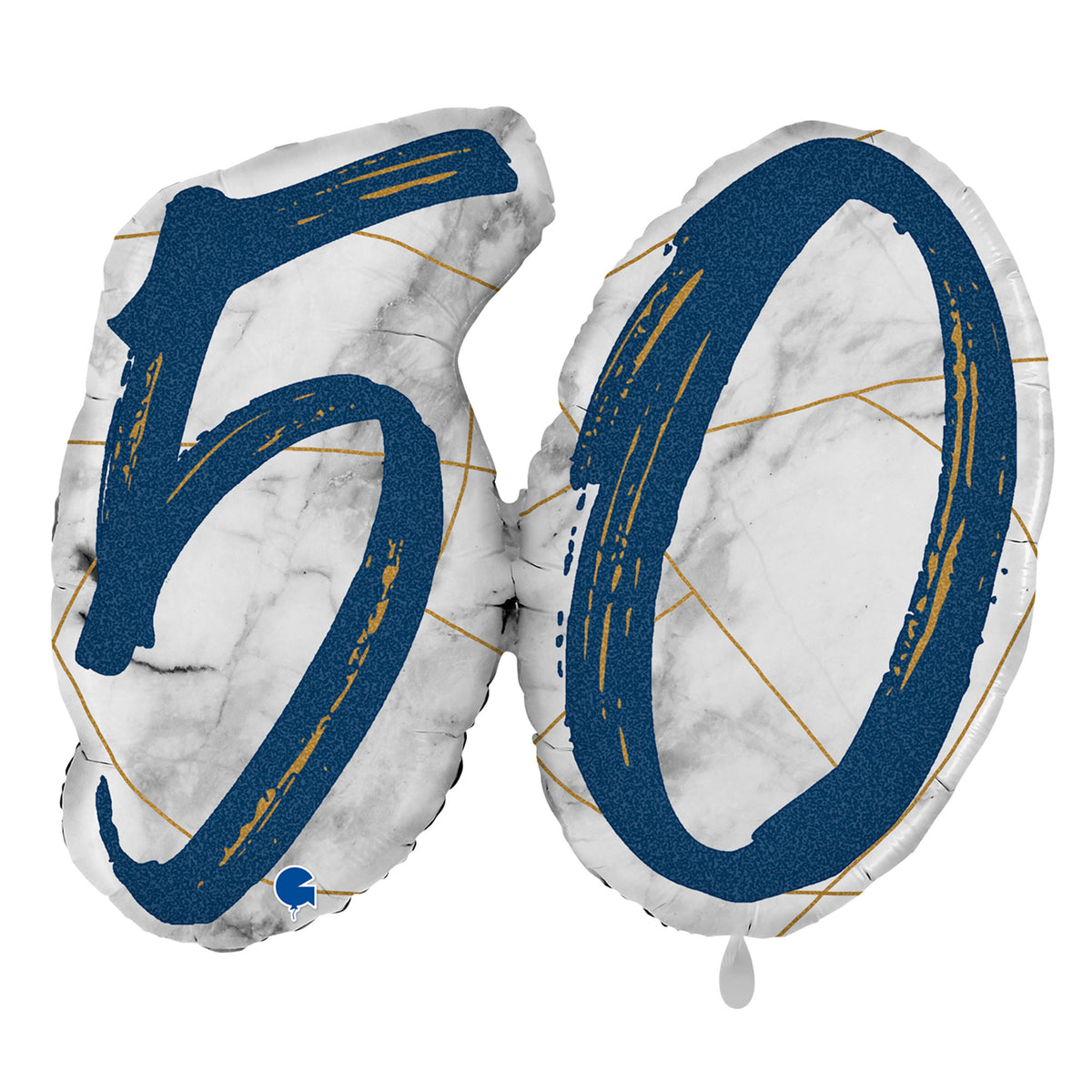 1 Balloon XL - Marble Mate Numbers 50 Blue