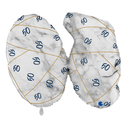 1 Balloon XL - Marble Mate Numbers 50 Blue