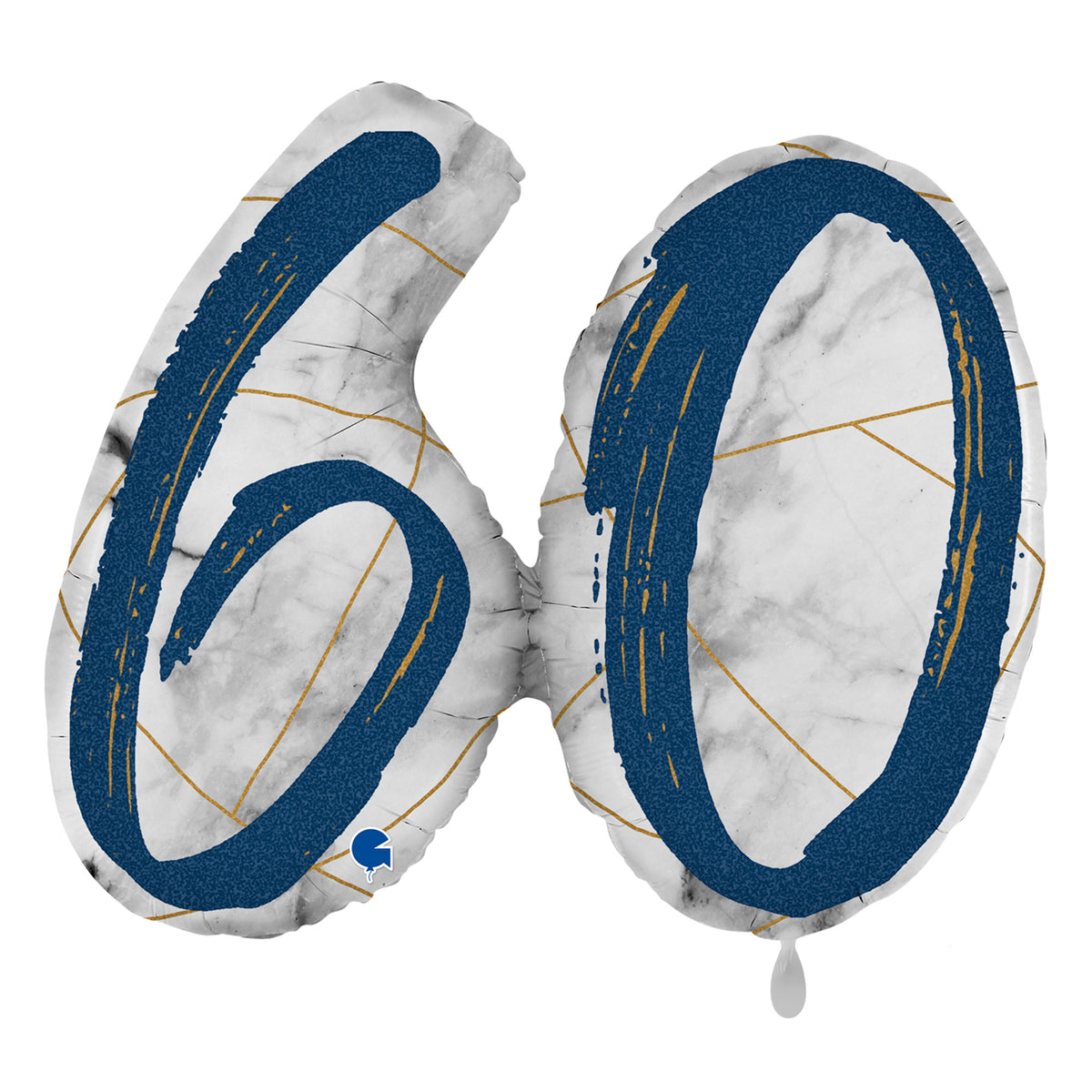 1 Balloon XL - Marble Mate Numbers 60 Blue