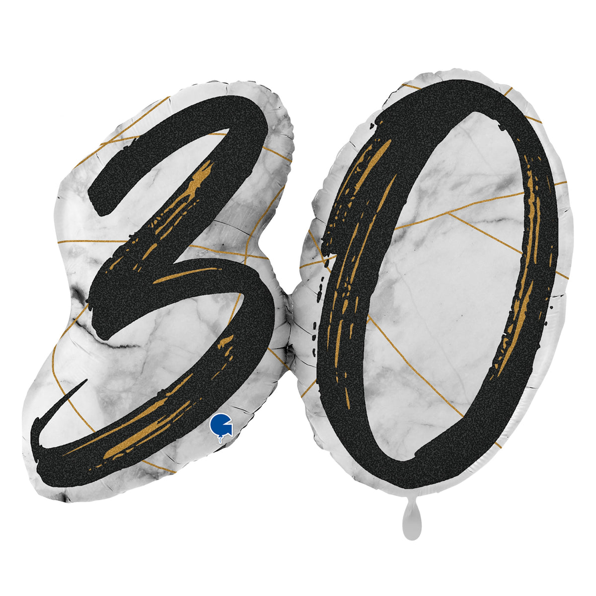 1 Balloon XL - Marble Mate Numbers 30 Black