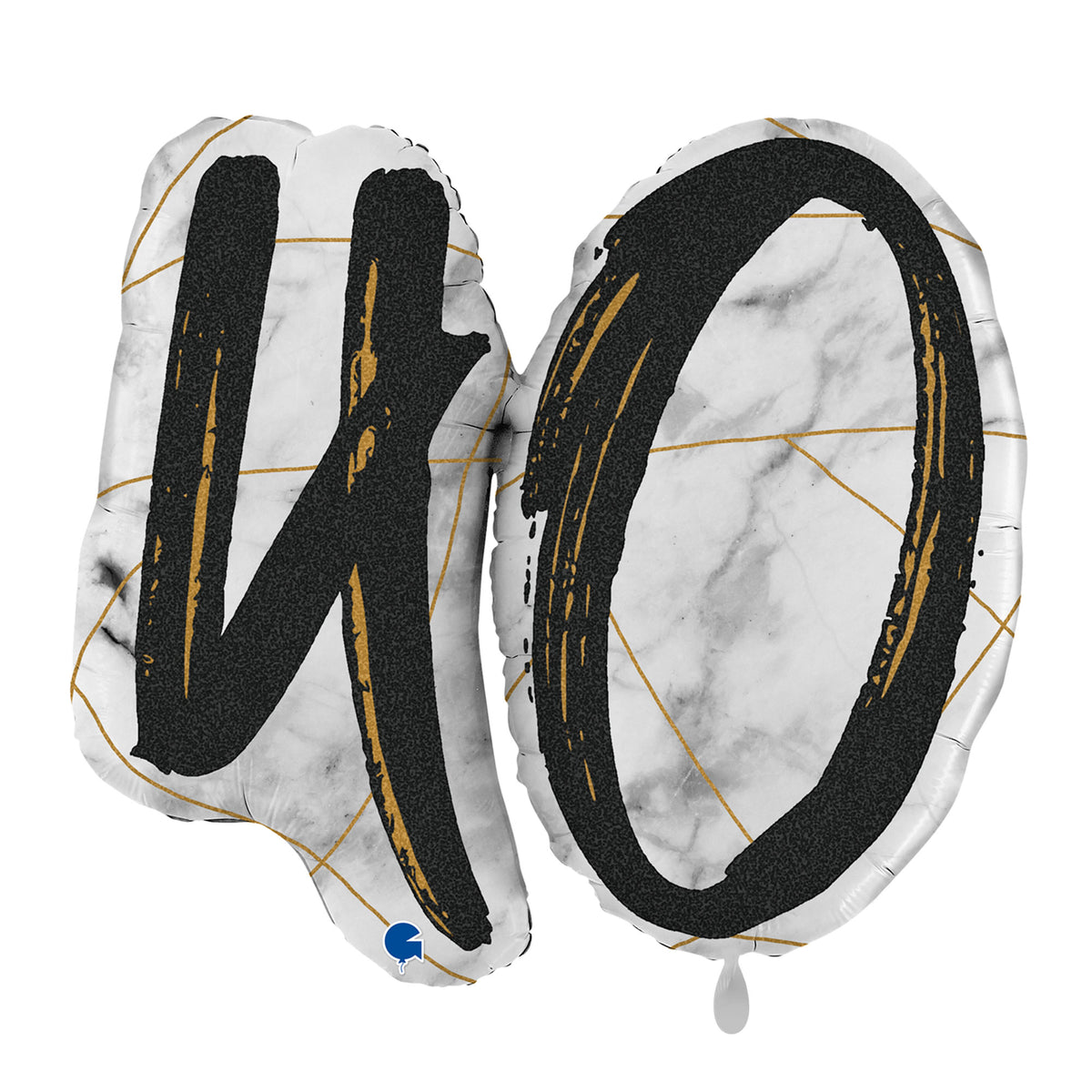 1 Balloon XL - Marble Mate Numbers 40 Black