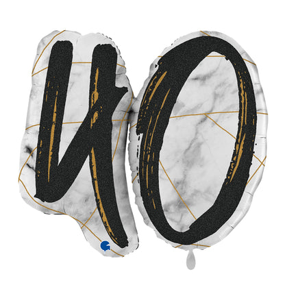 1 Balloon XL - Marble Mate Numbers 40 Black