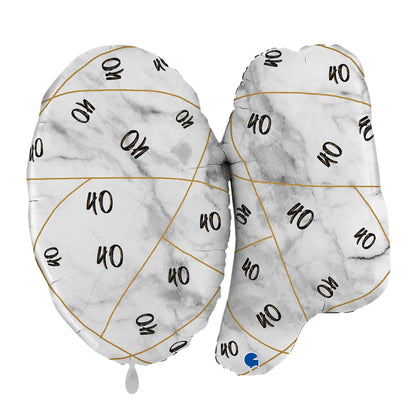 1 Balloon XL - Marble Mate Numbers 40 Black