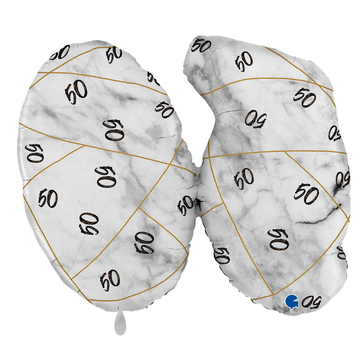 1 Balloon XL - Marble Mate Numbers 50 Black
