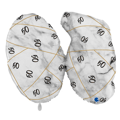1 Balloon XL - Marble Mate Numbers 50 Black