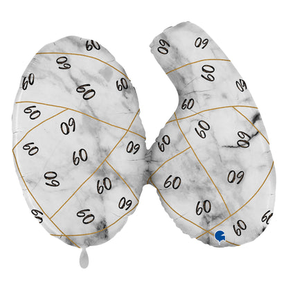 1 Balloon XL - Marble Mate Numbers 60 Black