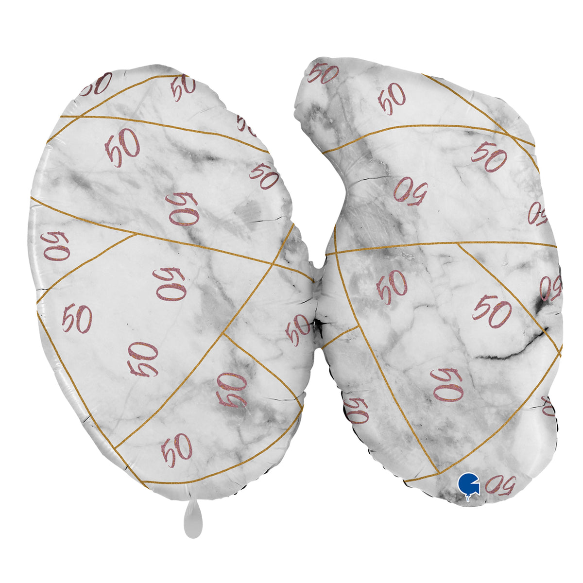 1 Balloon XL - Marble Mate Numbers 50 Rose Gold