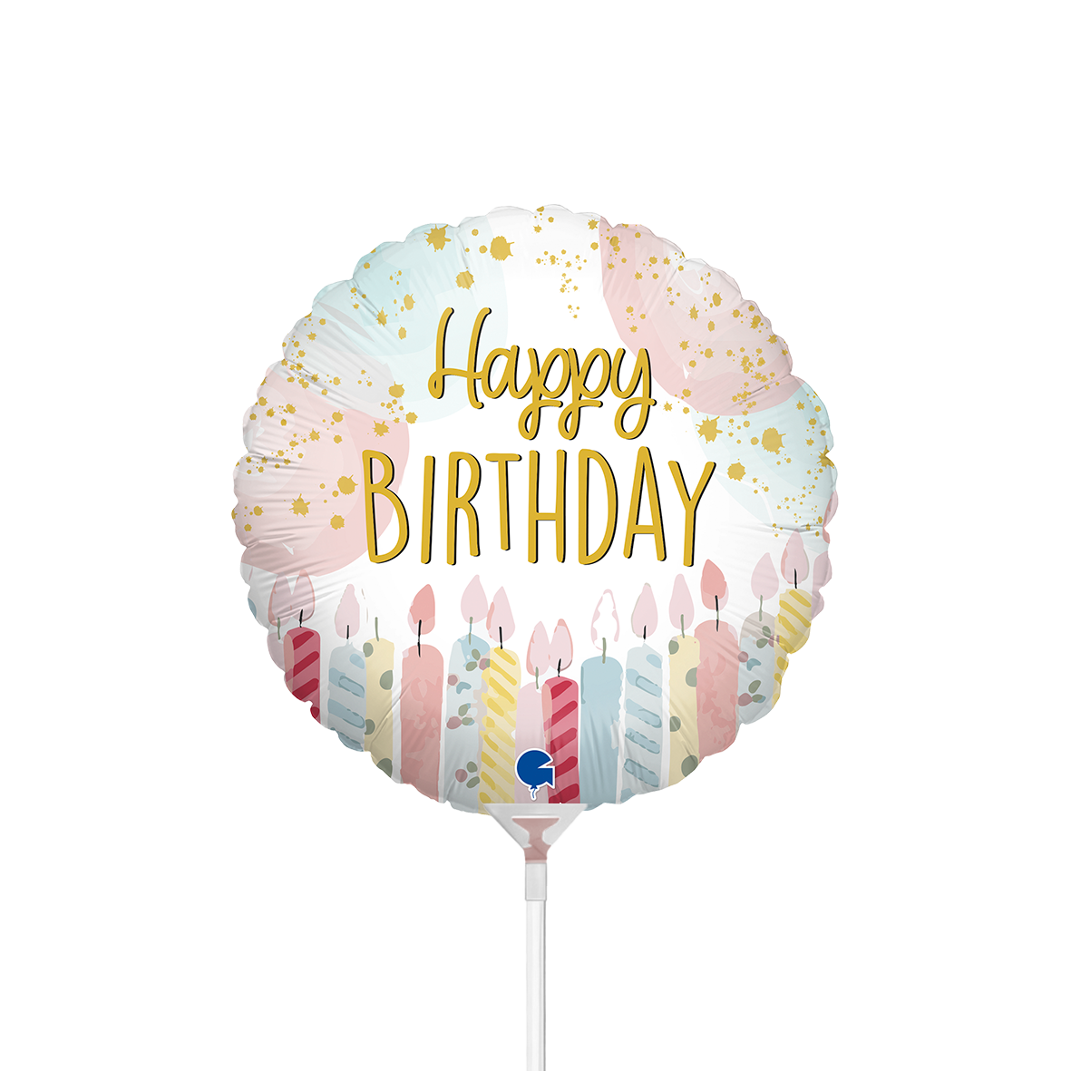 10 Miniballoons Airfilled - Happy Birthday Candle (Unverpackt)