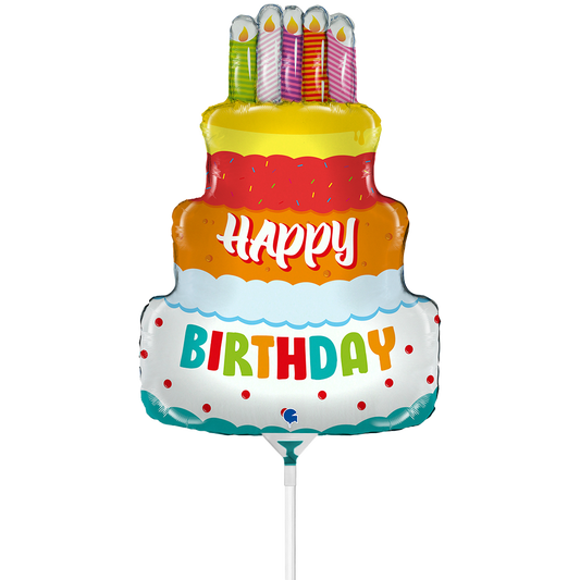 10 Miniballoons Airfilled - Birthday Cake (Unverpackt)