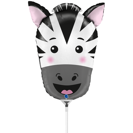 10 Miniballoons Airfilled - Zebra Head (Unverpackt)