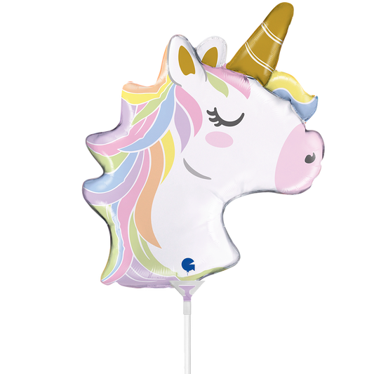 10 Miniballoons Airfilled - Unicorn Head (Unverpackt)