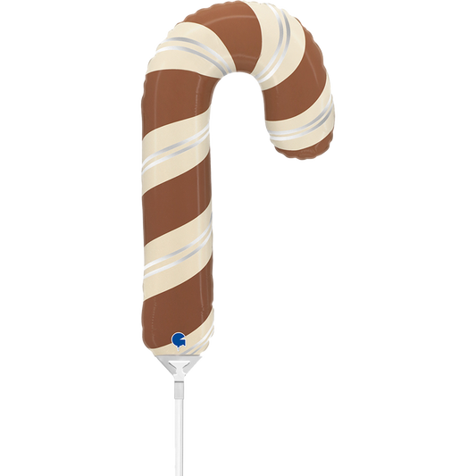 10 Miniballoons Airfilled - Satin Chocolate Candy Cane mini (Unverpackt)