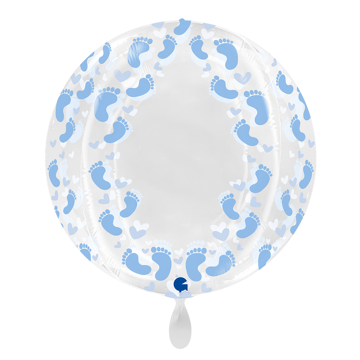 1 Balloon 4D XXL - Globe - Transparent Blue Footprint