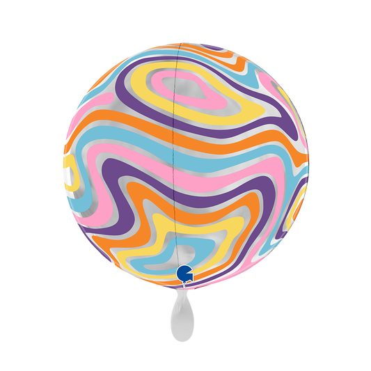 1 Balloon 4D - Globe - Groovy Marble