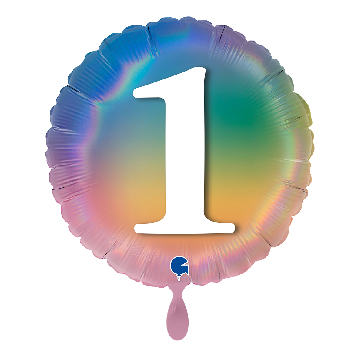 1 Balloon - Happy 1 Colourful Rainbow
