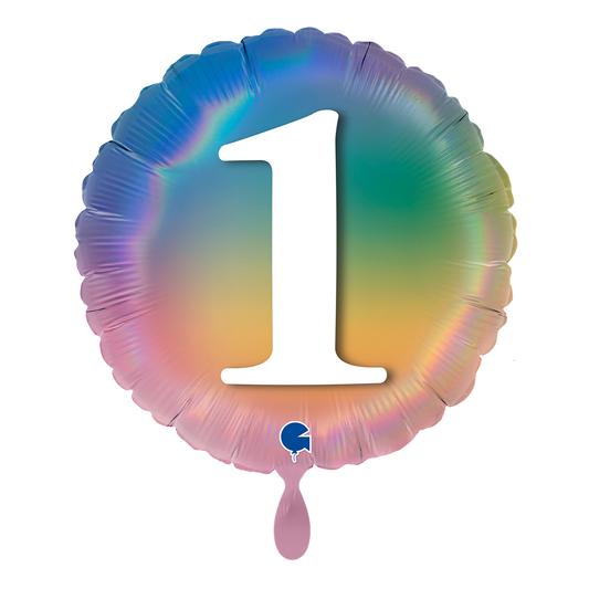 1 Balloon - Happy 1 Colourful Rainbow