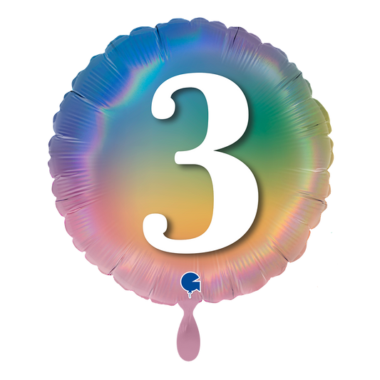 1 Balloon - Happy 3 Colourful Rainbow