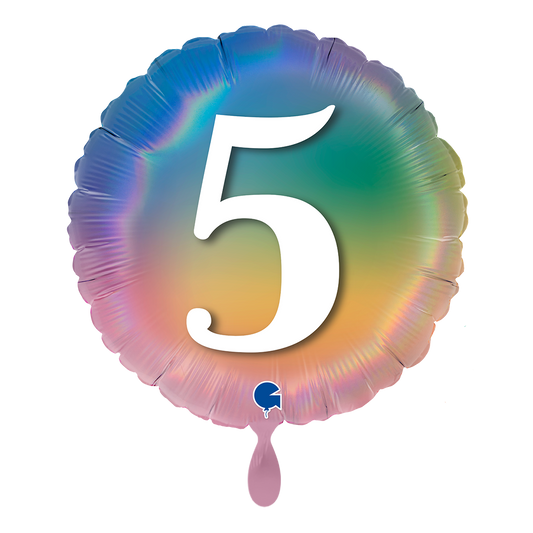 1 Balloon - Happy 5 Colourful Rainbow