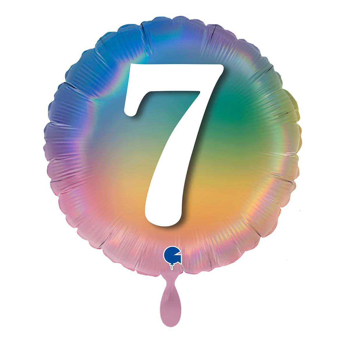 1 Balloon - Happy 7 Colourful Rainbow