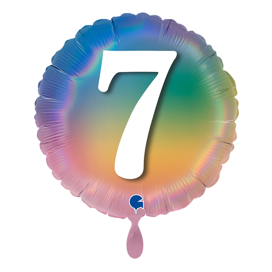 1 Balloon - Happy 7 Colourful Rainbow
