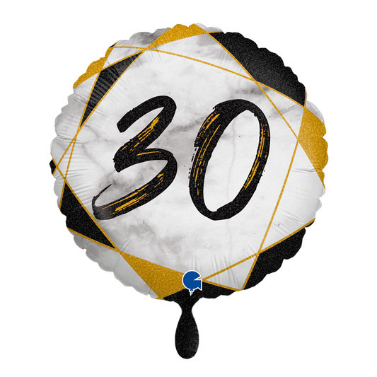 1 Balloon - Marble Mate 30 Black