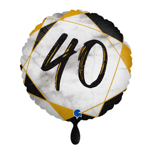 1 Balloon - Marble Mate 40 Black
