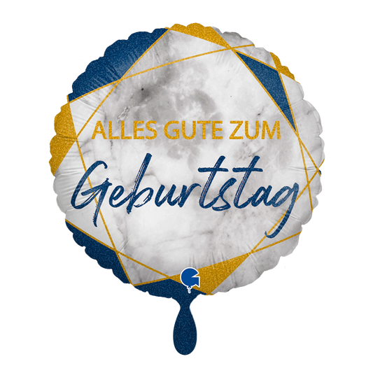1 Balloon - Marble Mate Geburtstag Blue