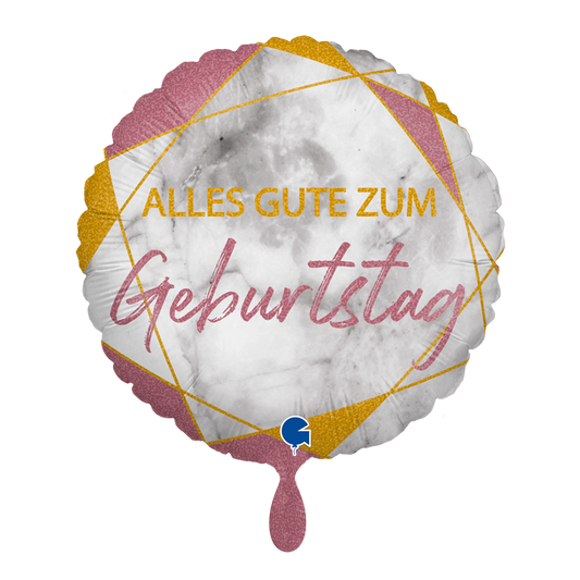 1 Balloon - Marble Mate Geburtstag Rose Gold
