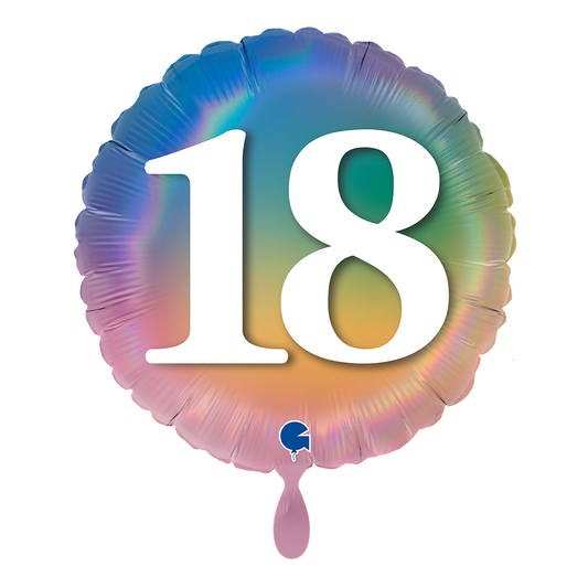 1 Balloon - Happy 18 Colourful Rainbow