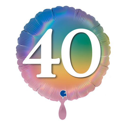 1 Balloon - Happy 40 Colourful Rainbow