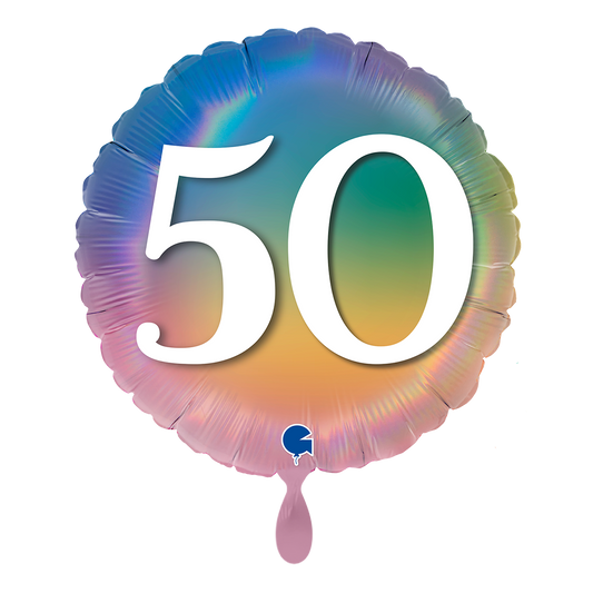 1 Balloon - Happy 50 Colourful Rainbow