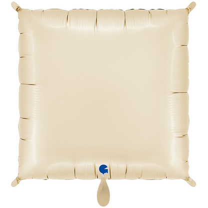 1 Balloon - Deco-Bicolor Squares - Satin Cream & Chocolate