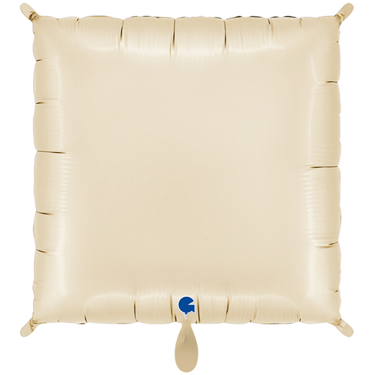 1 Balloon - Deco-Bicolor Squares - Satin Cream & Chocolate