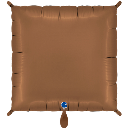 1 Balloon - Deco-Bicolor Squares - Satin Cream & Chocolate